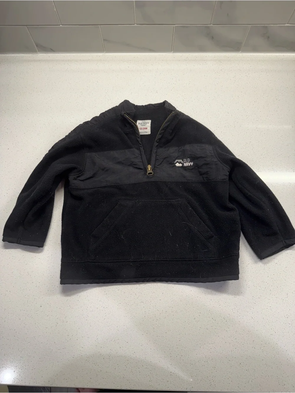 Old Navy Navy Blue Fleece Jacket with Gold Zipper